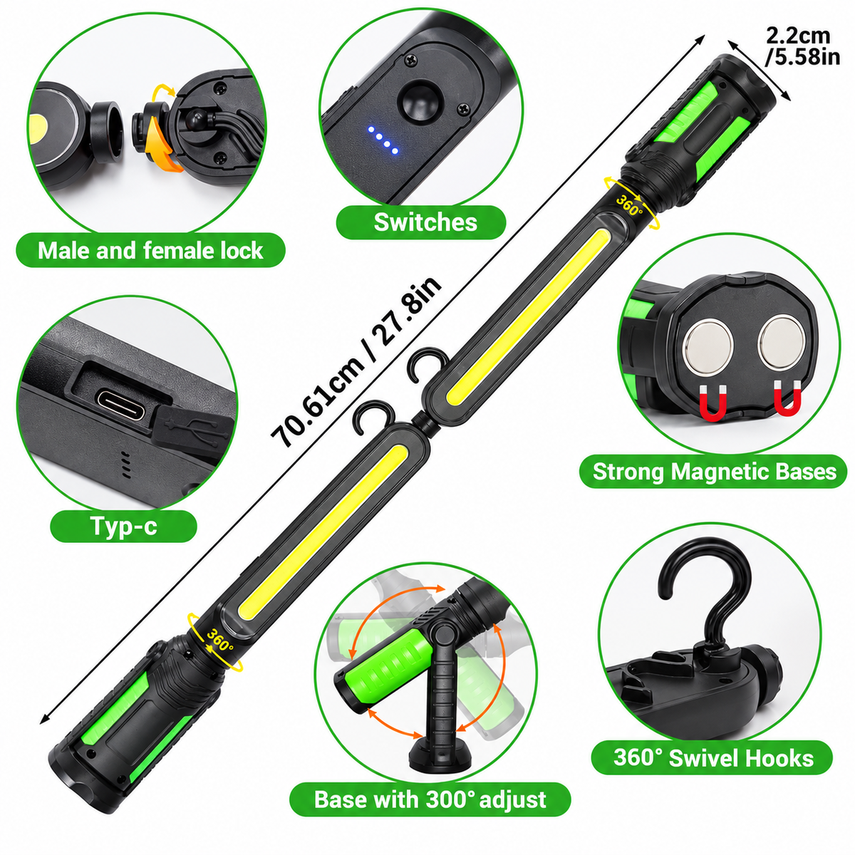 Cabvelle™ 2400LM Mechanic Work Light