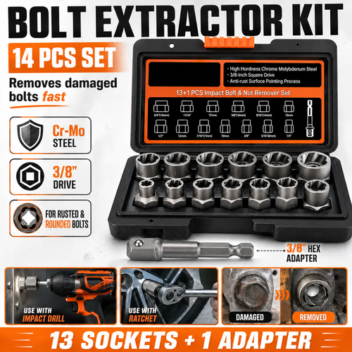 14-Piece Bolt Extractor Kit