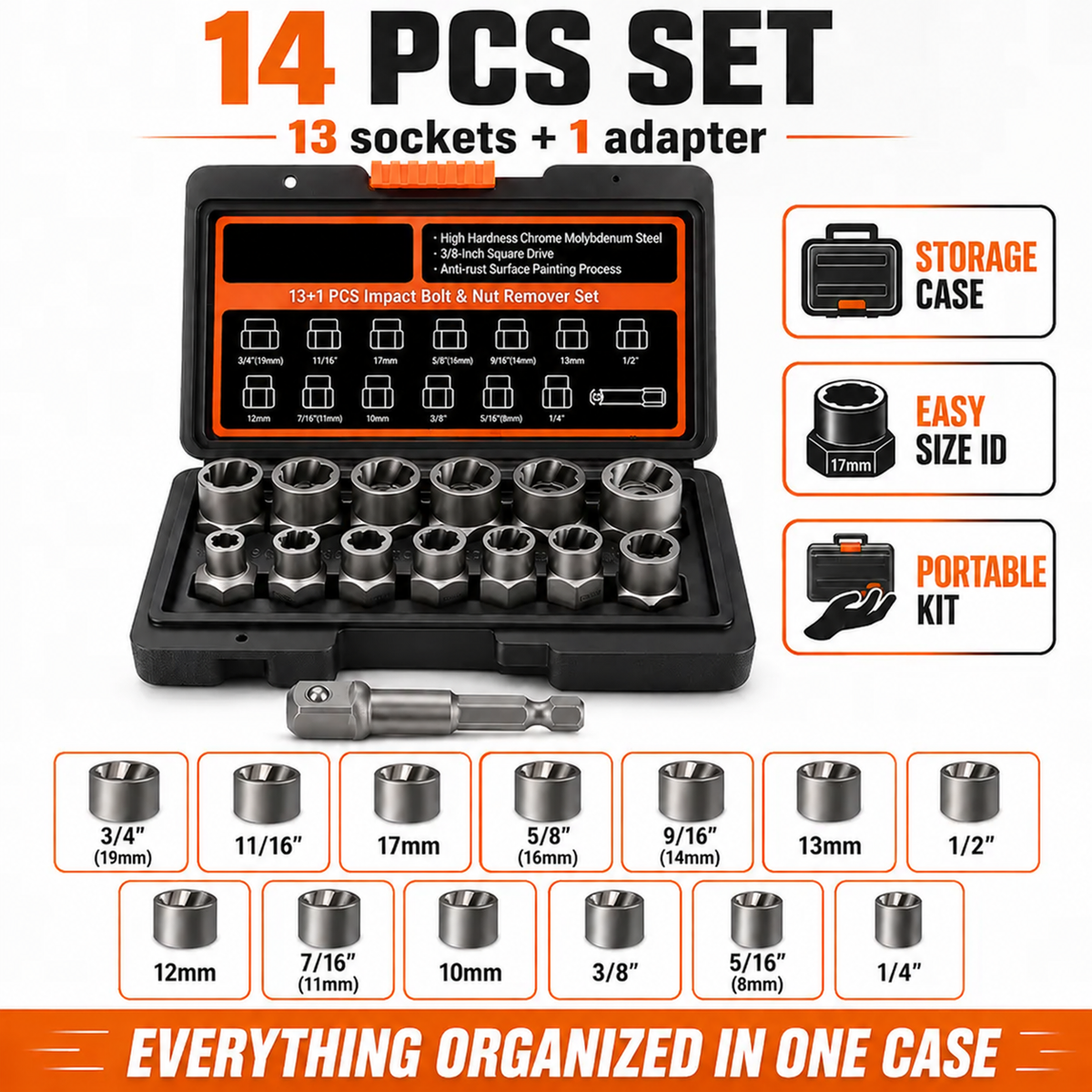 14-Piece Bolt Extractor Kit