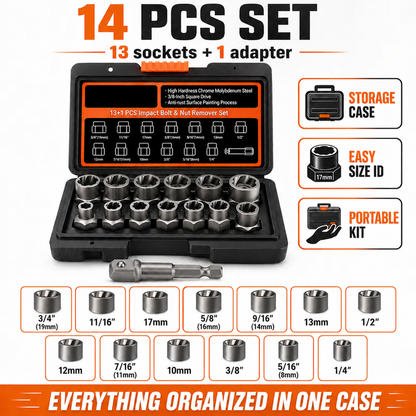 14-Piece Bolt Extractor Kit